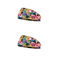 thumbnail image 2 of Qarigey Diademas de ganchillo Estiramiento Deportes Banda para la cabeza Tie-dye Banda ancha para el sudor Estampado Accesorios para el cabello tipo 4 2piezas Qarigey CBP275054, 2 of 6