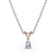 thumbnail image 1 of Collar con Colgante de Diamante de Talla Pera 0,75 Quilates JeenMata chapado en Oro Rosa 18 K sobre Plata, 1 of 5