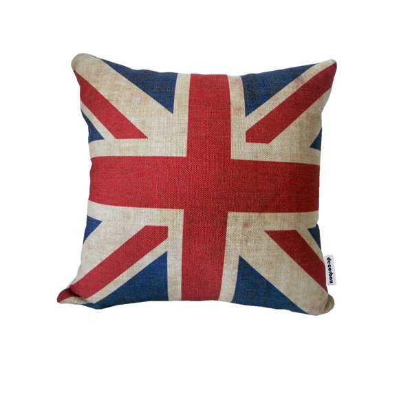 decorbox The Union Jack British Flag Cotton Linen Square Decorative Throw Pillow Case Cushion Cover 18 "X18