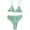 Green, variant on WREESH Womens Two Piece Swimsuit Bikini Sets High Cut Bikini with Chest Pad Without Underwire Solid Split Swimsuit Beach Bathing Suit Blue