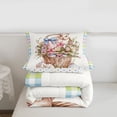 thumbnail image 5 of Erosebridal Kawaii Rabbit Bunny Twin Comforter Sets,Cute Easter Eggs Kawaii Blossom Floral Bedding Set For Girls Kids Reversible 2pcs, 5 of 7