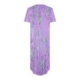 thumbnail image 3 of Vestido de Manga Corta para las Mujeres, Vestido Casual de Cuello en V de Bolsillo de Impresión de Moda Sexy Hecho de Poliéster Ligero para el Verano, Vestido de Verano para las Mujeres, 3 of 5