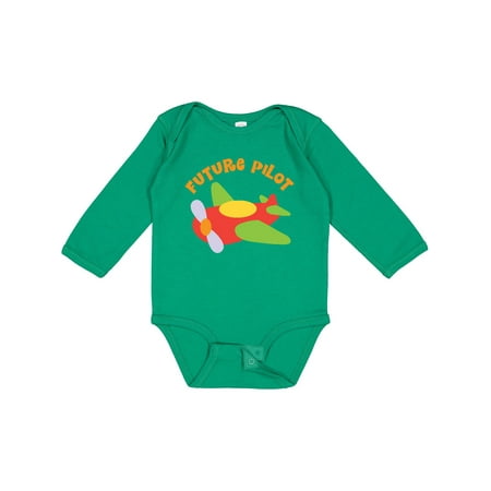 

Inktastic Future Pilot Airplane Gift Baby Boy or Baby Girl Long Sleeve Bodysuit