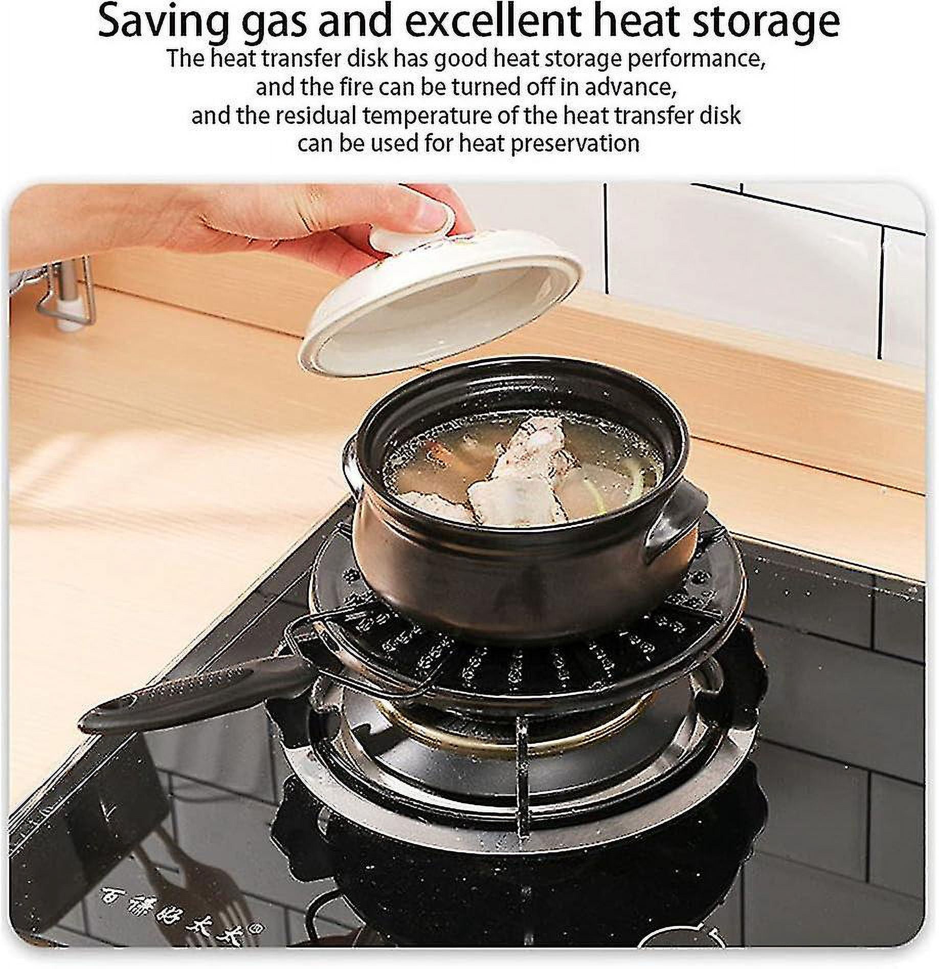 Heat Diffuser for Gas Stove Induction Hob Enamel Heat Spreader Plate with Handle Black