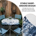 thumbnail image 2 of Navy Blue Flowers Round Tablecloth for 36-44 Inch Tables, Fitted Table Cover with Elastic Edge, Summer Pastoral Botanical Waterproof Outdoor Table Cloth Protector for Patio Garden Dinner Picnic, 2 of 9
