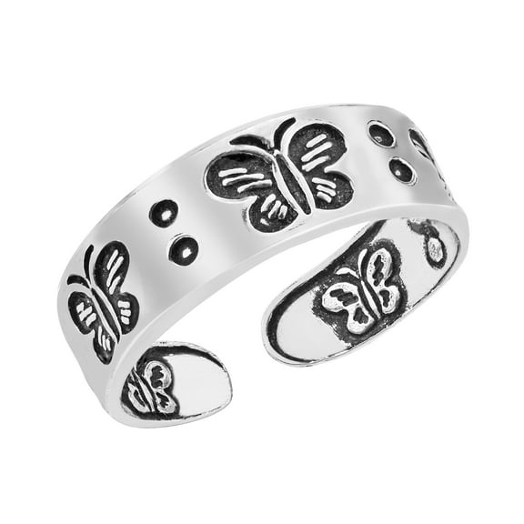 Sweet Symphony of Butterflies .925 Sterling Silver Toe or Pinky Ring