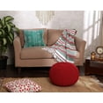 thumbnail image 7 of · REDEARTH · Round Pouf Ottoman - Hand Knitted Cable Boho Poof - Foot Stool Bean Bag - Home Décor Stuffed Footrest for Living Room - Nursery - Bedroom - 100% Cotton Poufs (19.5"x19.5"x14") - Red, 7 of 7