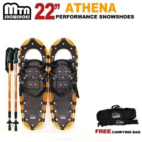 New MTN-G MTN Man Woman Kid Youth 22" WHITE Snowshoes with GOLD Nordic Walking Pole Free Bag snowshoe by MTN Snowshoes
