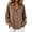 Brown, variant on Athletic Tank Tops for Women Collared Pleated Ruffle Hem Long Sleeve for Work Loose Fit Tees Tops Navy L
