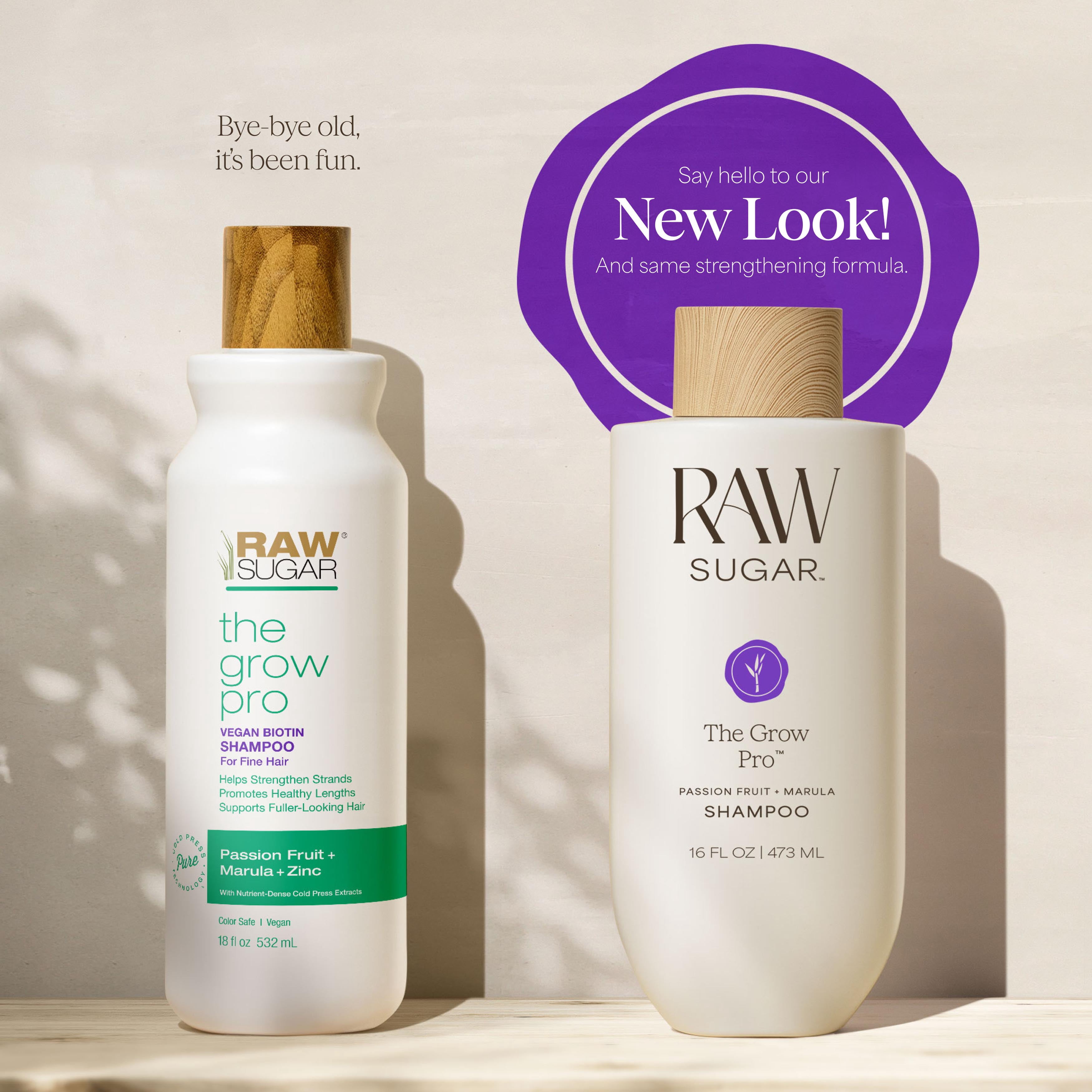 Raw Sugar The Grow Pro Shampoo, Passion Fruit + Marula, 16 fl oz