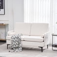 thumbnail image 2 of uhomepro Love Seats, Mid Century Sectional Fabric Sofa, Modern Couch Upholstered Sofas with 2 Pillow, Loveseat Sofa Couch for Small Spaces, Creamy White, 2 of 13