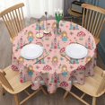 thumbnail image 3 of Princess Mushroom Castle Pattern Round Tablecloth 60"x60",Wrinkle Wipeable Table Cloth for Kitchen Dining Room Picnic Patio Party, 3 of 6