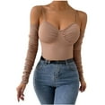 thumbnail image 2 of Mode Femmes Décontracté Confortable Uni Col en V Haut Blouse T-Shirt, 2 of 7