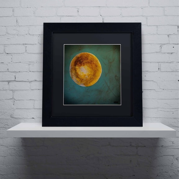 Trademark Fine Art "Moon on Blue" Canvas Art by Nicole Dietz, Black Matte, Black Frame
