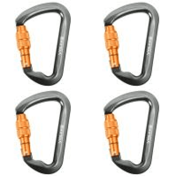 Mosquetón 30kN Escalada para Escalada en Roca Camping Gimnasio Rescate (Tornillo) Gris
