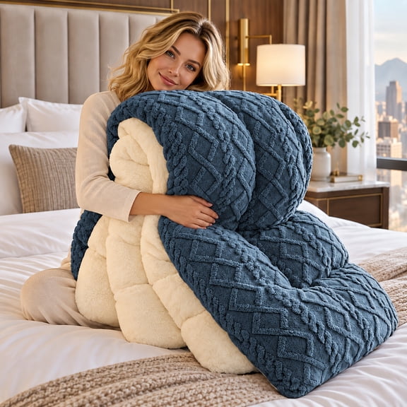 1Pcs Twin Double-Sided Velboa Sherpa Fleece Comforter