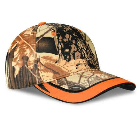 Tirrinia Hunting Camo Hat for Men Orange Safety Cap Adjustable Closure Fit Most People