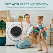Simzlife 1.6 Cu. ft. Portable Clothes Dryer, Electric Compact Dryer Machine, 19.5 in W, 23.6 in H