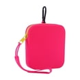 thumbnail image 2 of Dongrere Mini Silicone Makeup Case, Portable Zipper Cosmetic Holder with Wrist Strap, Portable Makeup Bag Coin Purse for Women Men, 4x4.6 Inch, Hot Pink, 2 of 6