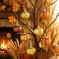 thumbnail image 5 of Beautynvta 6 Pcs Mini Pumpkin Hanging Ornaments, Multiple Types Fall Pumpkin Balls, Pumpkin Pendants for Small Tree Fall Thanksgiving Decor, 5 of 9