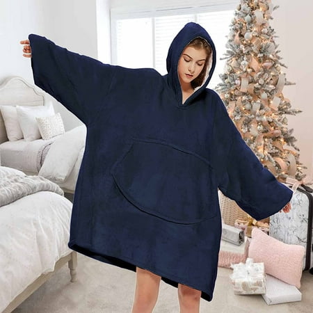 HHHC Blanket Hoodie, Oversized Wearable Sweatshirt Blankets of Soft Sherpa  Plush for Adults Women Men - Cozy Warm Giant Hooded Snuggle Sweater with