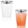Smarty 12 oz. Clear Metallic Silver Rim Round Disposable Plastic Cups ...