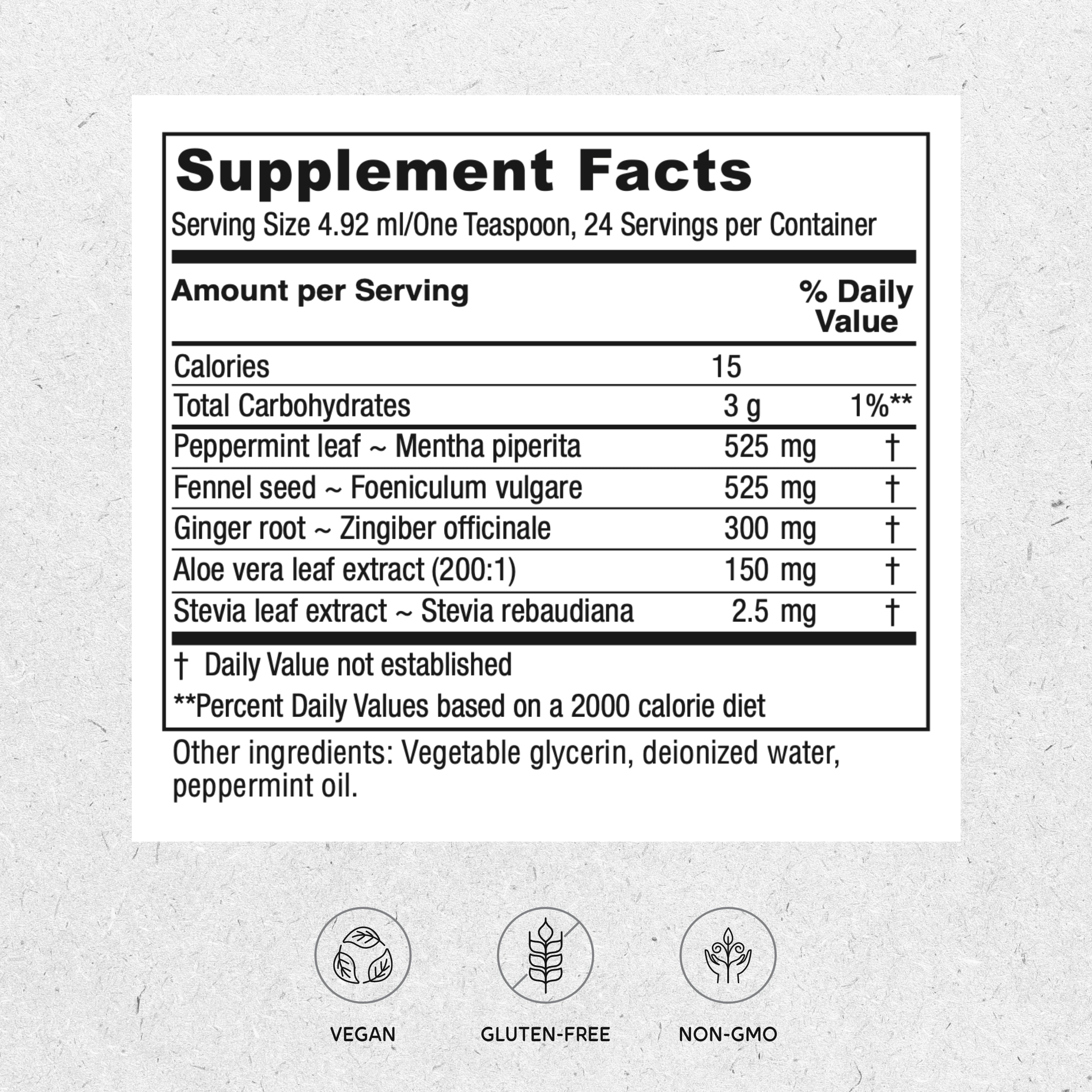 Vitanica Digestion Tonic Gas Bloating Relief Supplement, Vegan, Gluten-Free, Peppermint Fennel Ginger Aloe Vera, 1-Count, 4 Fl Oz