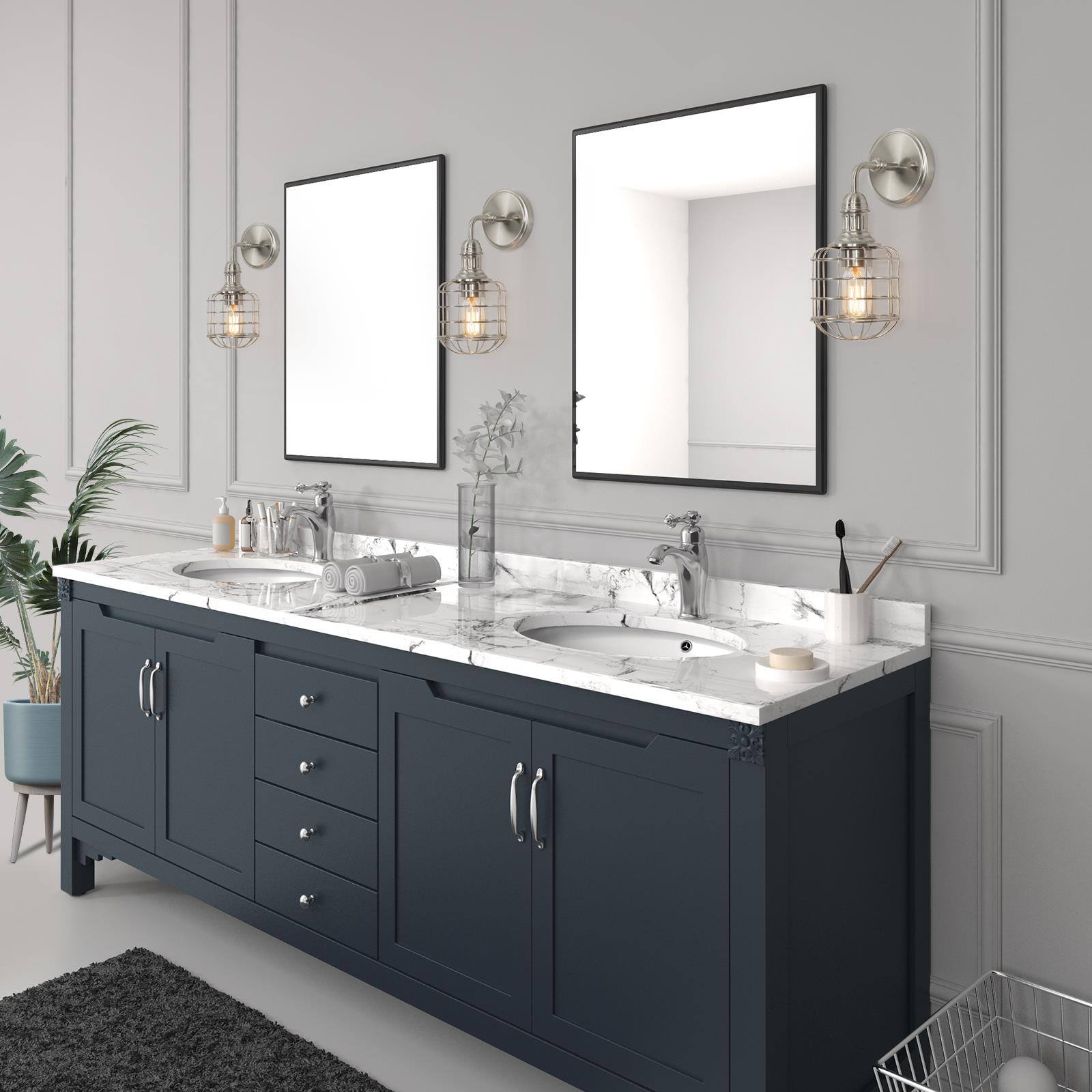 LNC Classic 5.5-in Polished Nickel Bathroom Vanity Light, Transitional, 1-Light