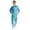 Blue, variant on Unisex Boys Girls Jazz Hip Hop Dance Outfit Shiny Metallic Lapel Collar Long Sleeve Sweatpants Set Green 8