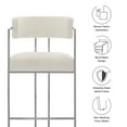 thumbnail image 4 of Counter Stool Chair, Silver White, Fabric, Metal, Bar Pub Cafe Bistro Dining Kitchen Hospitality Restaurant, Modern Contemporary, HB37849, 4 of 10