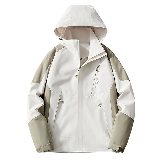 hoksml Manteau à Capuche Décontracté pour Femme Printemps Automne Léger Mince Mode Imperméable Coupe-Vent Veste à Fermeture Éclair avec Poches Zippées