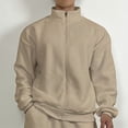 thumbnail image 2 of PuLe Men's Full Zip Fleece Jacket Lightweight Soft Cozy Mock Neck Outdoor Hiking Jackets Long Sleeve Casual Warm Coat with Pockets, 2 of 2