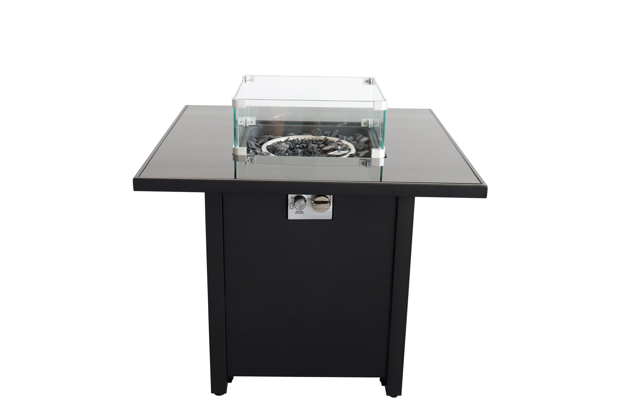 E-Western Outdoor Fire Pit for Garden Backyard 30 Inch Steel Black Fireplace Perfect for Cozy Outdoor Heating