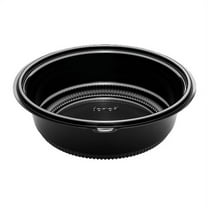 Karat 48 oz. PP Round Microwaveable Container, Black - 150ct
