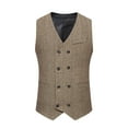 thumbnail image 1 of Men's Retro Double Breasted Vest - Fashionable Solid Color Suit Waistcoat, Polyester for Work/Wedding Events, 1 of 8