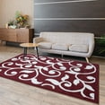 thumbnail image 2 of SUSSEXHOME Leaves Collection 5'x7' Red&White Area Rug, Extra Soft and Comfy Carpet, Area Rugs for Kitchen, Living Room Rug, Runner Rug, Indoor Rugs for Bedroom, Machine Rug for Kids Rug, Area Rug, 2 of 7