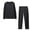 Black, variant on Women 2 Piece Outfits Sweatsuits Solid Color Crewneck Long Sleeved Elastic Waisted Pants Casual Sportswear Set (2XL, Black)
