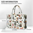 thumbnail image 3 of Large Capacity Tote Bag,Brown Mushroom Plant White Pattern Handbag Fashion Luxury Tote Bag,15.7"x13"x 5.1" Inches,Laptop Compatible, 3 of 6