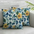 thumbnail image 3 of JRXY Yellow Blue Floral Pillow Covers Watercolor Sage Green Throw Pillows Farmhouse Spring Summer Outdoor Decorative Lumbar Pillow Case Square Cushion Covers 22x22in, 3 of 5