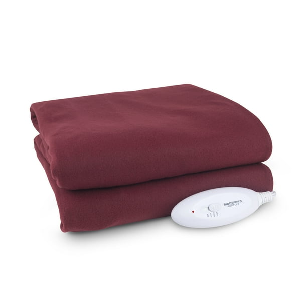 Biddeford Blankets Comfort Knit Fleece Heated Electric Throw Blanket
