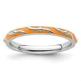 thumbnail image 4 of Auriga Fine Jewelry 925 Sterling Silver Orange Enamel Ring for Women Size- 6, 4 of 6