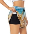thumbnail image 2 of Haiem Beach Starfish Shell Women's 2 in 1 Running Shorts - Lightweight Athletic Workout Gym Yoga Breathable Sports Shorts Liner with Phone Pockets-Small, 2 of 9