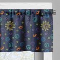 thumbnail image 5 of Ambesonne Galaxy Valance & Curtain, Hand-Drawn Sun Stars Art, 55"x24", Dark Yellow and Violet Blue, 5 of 7