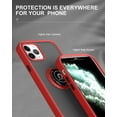 thumbnail image 4 of Apple iPhone 12 Pro, iPhone 12 /6.1" Phone Case with Ring Stand 360° Rotable Hybrid TPU + PC Armor Rubber Protective Metal Plate for Magnetic Mount Cover Frosted RED for Apple iPhone 12 /12 Pro, 4 of 6