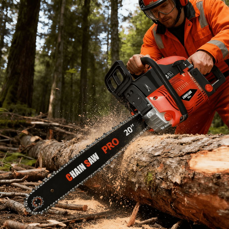 EAYSG 62cc Gas Chainsaw with 20in Bar, 3.5HP Heavy Duty Cordless Chainsaw 2 Cycle Powerful Chainsaws for Tree Felling, Limb Trimming & Firewood