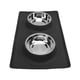 thumbnail image 1 of Cuenco para mascotas, plato de agua plegable antideslizante de silicona, cuenco doble para alimentación para perros pequeños y medianos (negro), 1 of 12