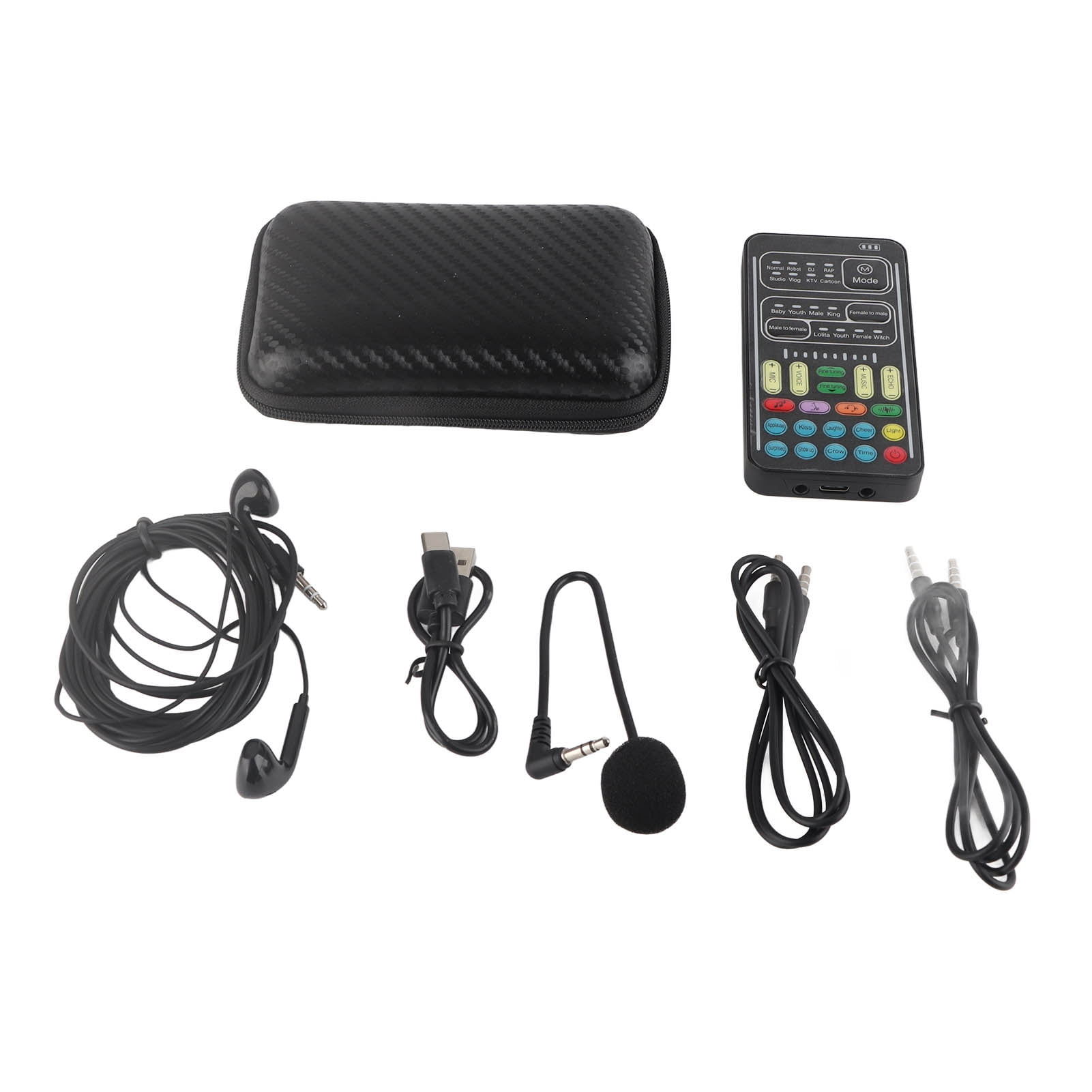 Voice Changer, I9 Voice Changer Set Portable Recording Mini Sound Card Live Streaming Mixer With Microphone Headphones
