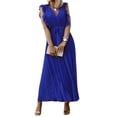 thumbnail image 1 of SAYOO Vestidos Largos de Manga con Volantes con cinturón para Mujer Verano, Vestidos de Gasa Plisados con Cuello en V de Color Sólido Casual SAYOO casual, 1 of 7