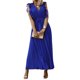thumbnail image 1 of SAYOO Vestidos Largos de Manga con Volantes con cinturón para Mujer Verano, Vestidos de Gasa Plisados con Cuello en V de Color Sólido Casual SAYOO casual, 1 of 7
