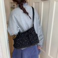 thumbnail image 3 of Corduroy Bow Shoulder Bags Versatile Crossbody Bag with Adjustable Strap for Women Ladies Work Shopping Travel Daily Use (Black), 3 of 10